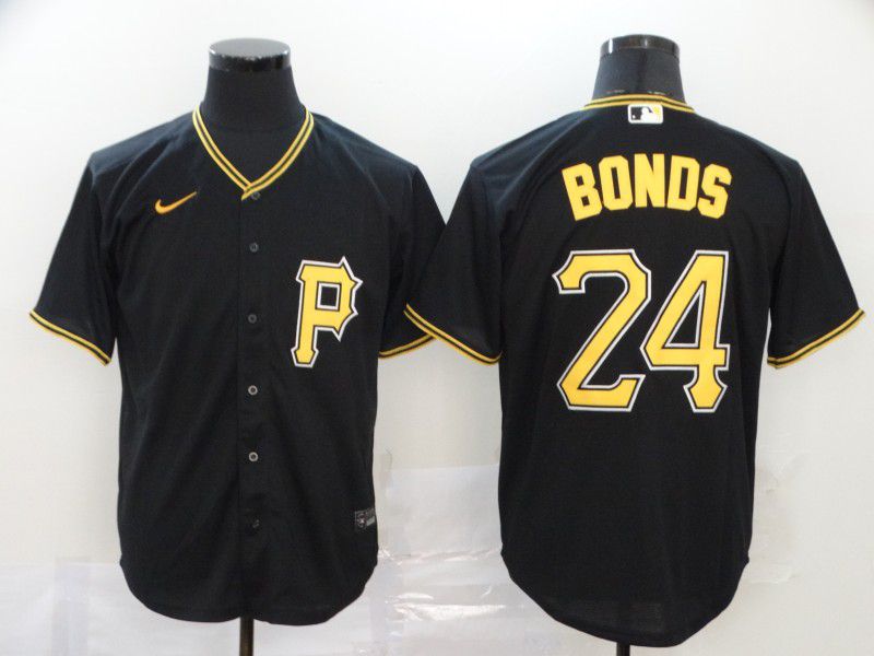 Men Pittsburgh Pirates #24 Bonds Black Nike Game MLB Jerseys->pittsburgh pirates->MLB Jersey